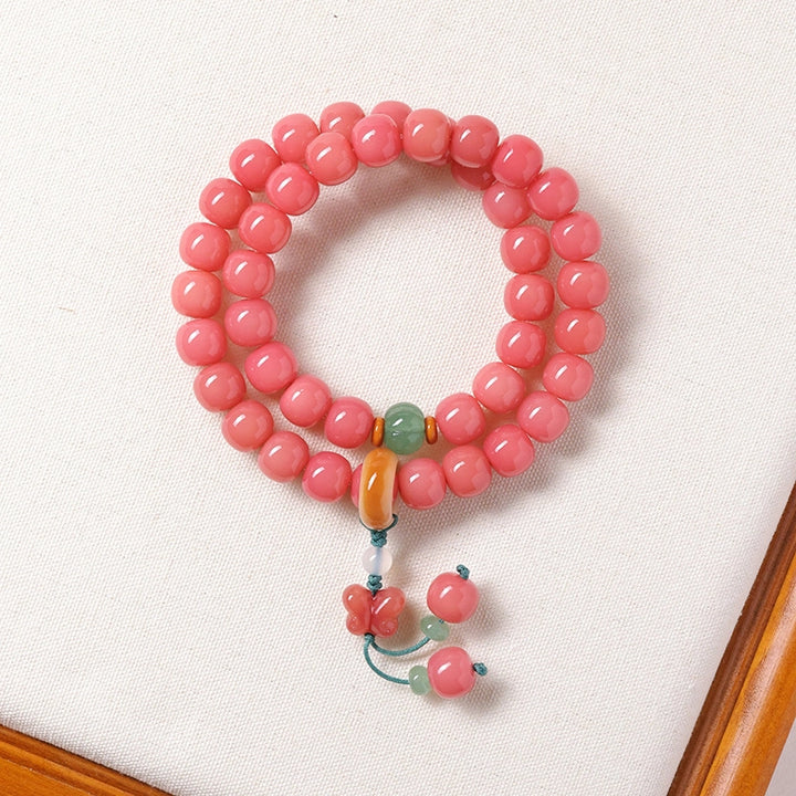 Agate Jade Butterfly Persimmon Bracelet - Safety, Fortune