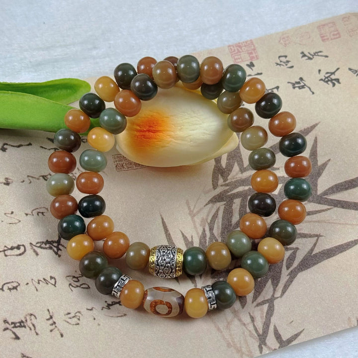 Tibetan Dzi Bead Auspicious Cloud Bracelet - Protection, Smooth Life, Vintage Zen