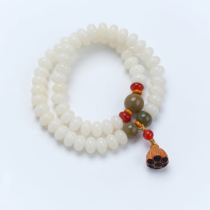 Classical Jade & Agarwood Lotus Seedpod Bracelet - Zen Elegant for Smooth Life & Blessing