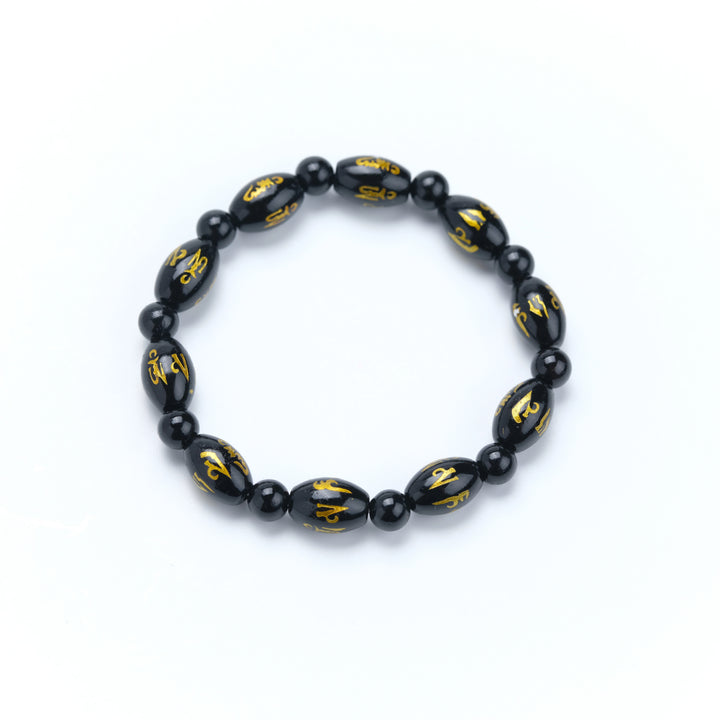 Classic Obsidian Mantra Bracelet - Solemn Protection, Evil Ward