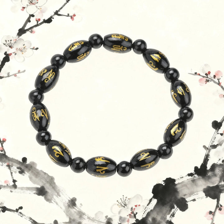 Classic Obsidian Mantra Bracelet - Solemn Protection, Evil Ward