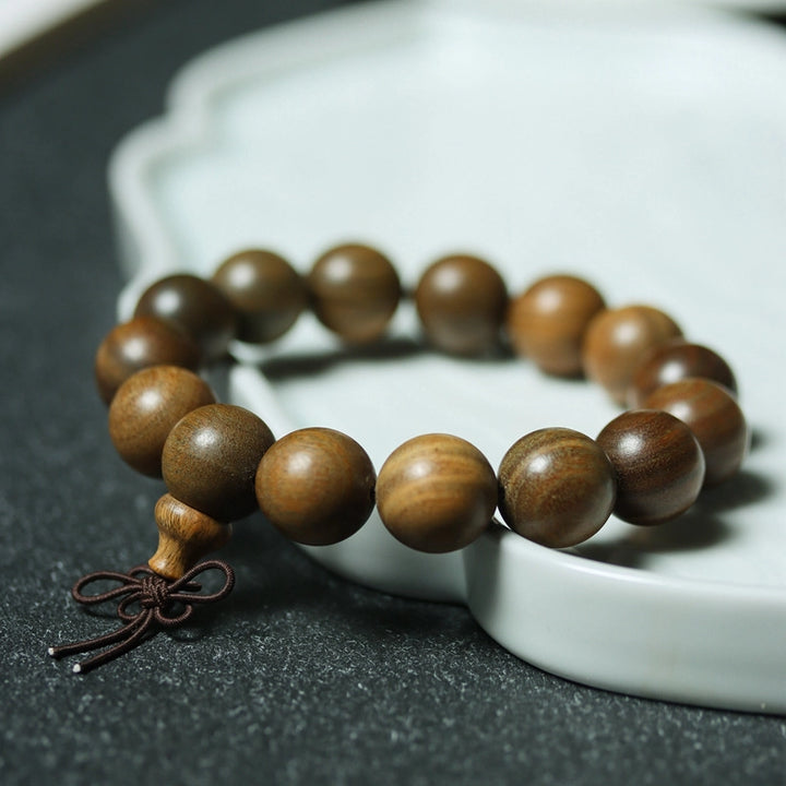 Peach Wood Gourd Bracelet - Counteract Evil, Blessings, Wood, Protection, Wisdom
