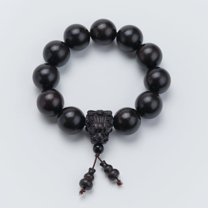 Red Sandalwood Pi Xiu Gourd Bracelet - Attract Wealth, Protection, Wood, Blessings