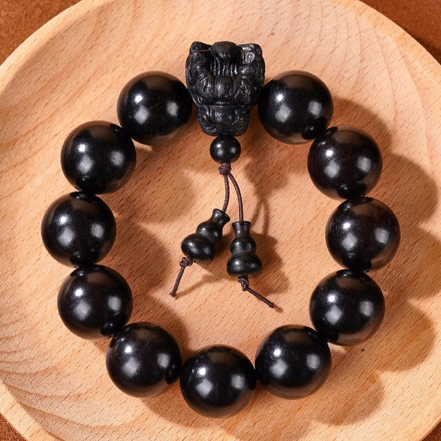 Red Sandalwood Pi Xiu Gourd Bracelet - Attract Wealth, Protection, Wood, Blessings