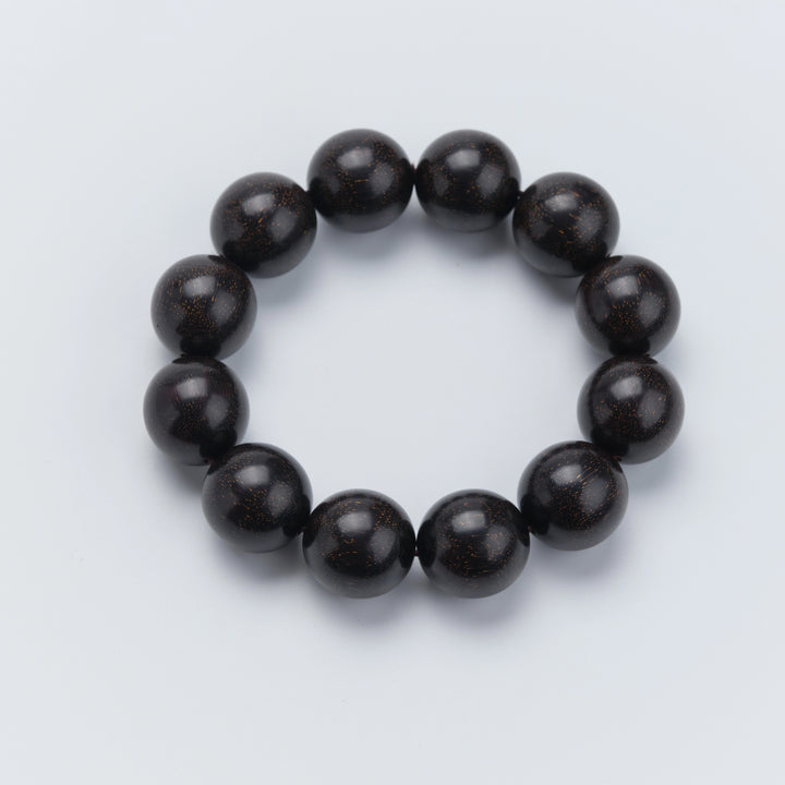 Red Sandalwood Star-light Texture Bracelet - Calming, Blessings, Wood, Fortune, Wisdom