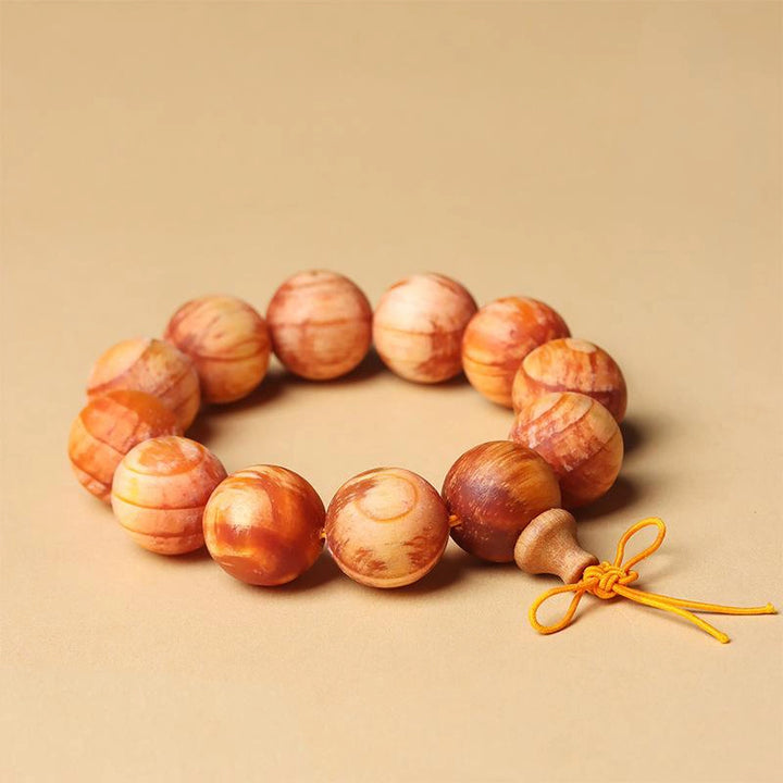 Thuja Sutchuenensis Buddha's Head Bracelet - Calming, Purification, Wood, Fortune, Wisdom