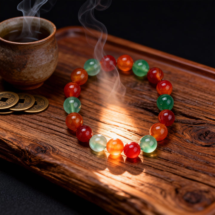Multi-Color Agate Bracelet - Versatile Balance & Triple Vitality