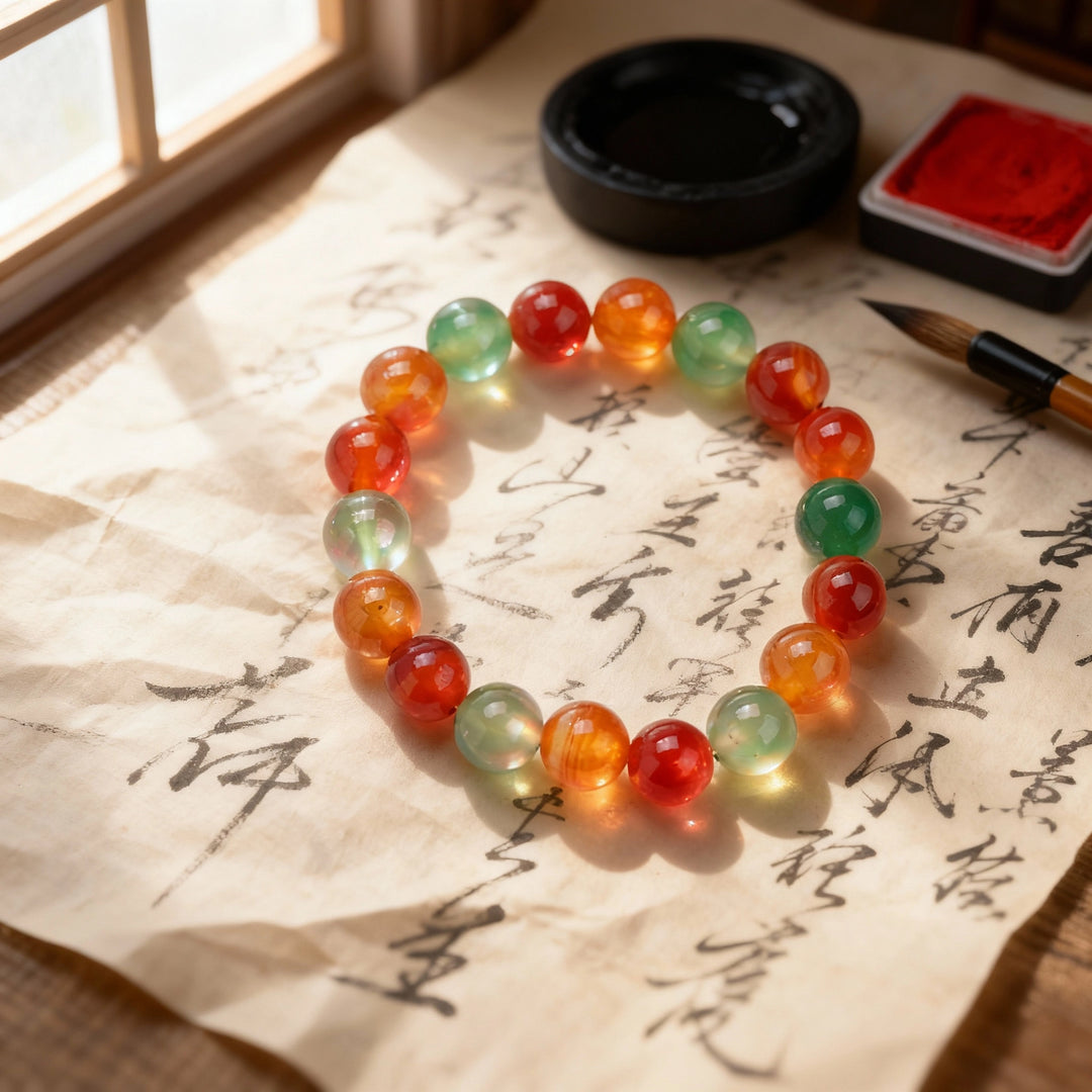 Multi-Color Agate Bracelet - Versatile Balance & Triple Vitality