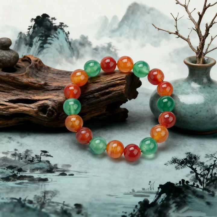 Multi-Color Agate Bracelet - Versatile Balance & Triple Vitality