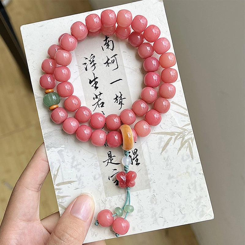 Agate Jade Butterfly Persimmon Bracelet - Safety, Fortune