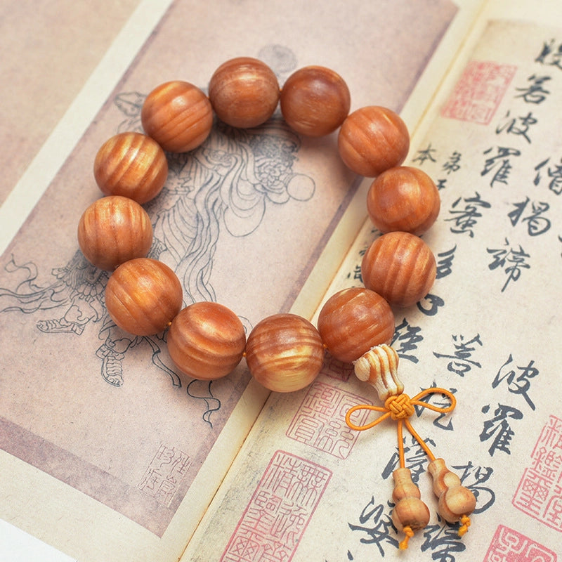 Amber Gourd Bracelet - Soothing the spirit, Embracing blessings, Supplementing Earth, Boosting fortune