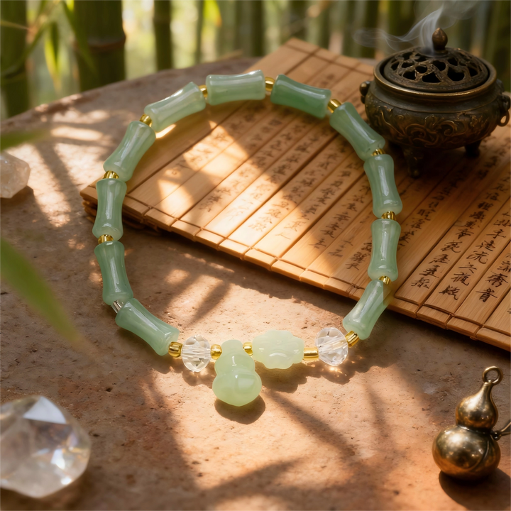 Aventurine Bamboo Bracelet - Steady Advancement, Career Growth & Auspicious Fortune
