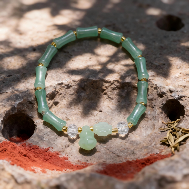 Aventurine Bamboo Bracelet - Steady Advancement, Career Growth & Auspicious Fortune