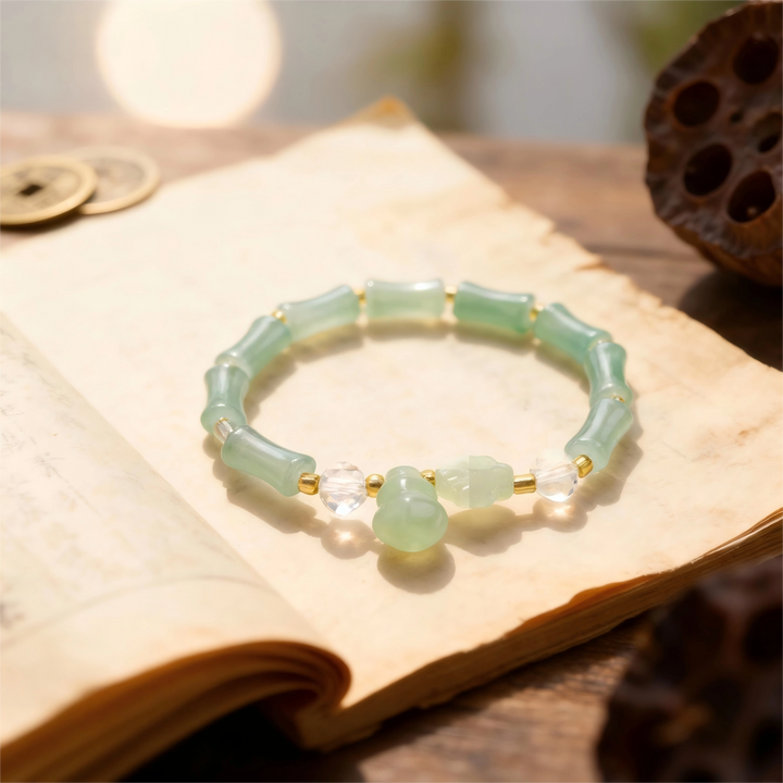 Aventurine Bamboo Bracelet - Steady Advancement, Career Growth & Auspicious Fortune