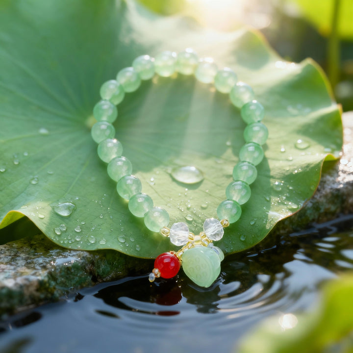 Aventurine Bracelet with Lotus Pod – Feminine Blessings & Abundance