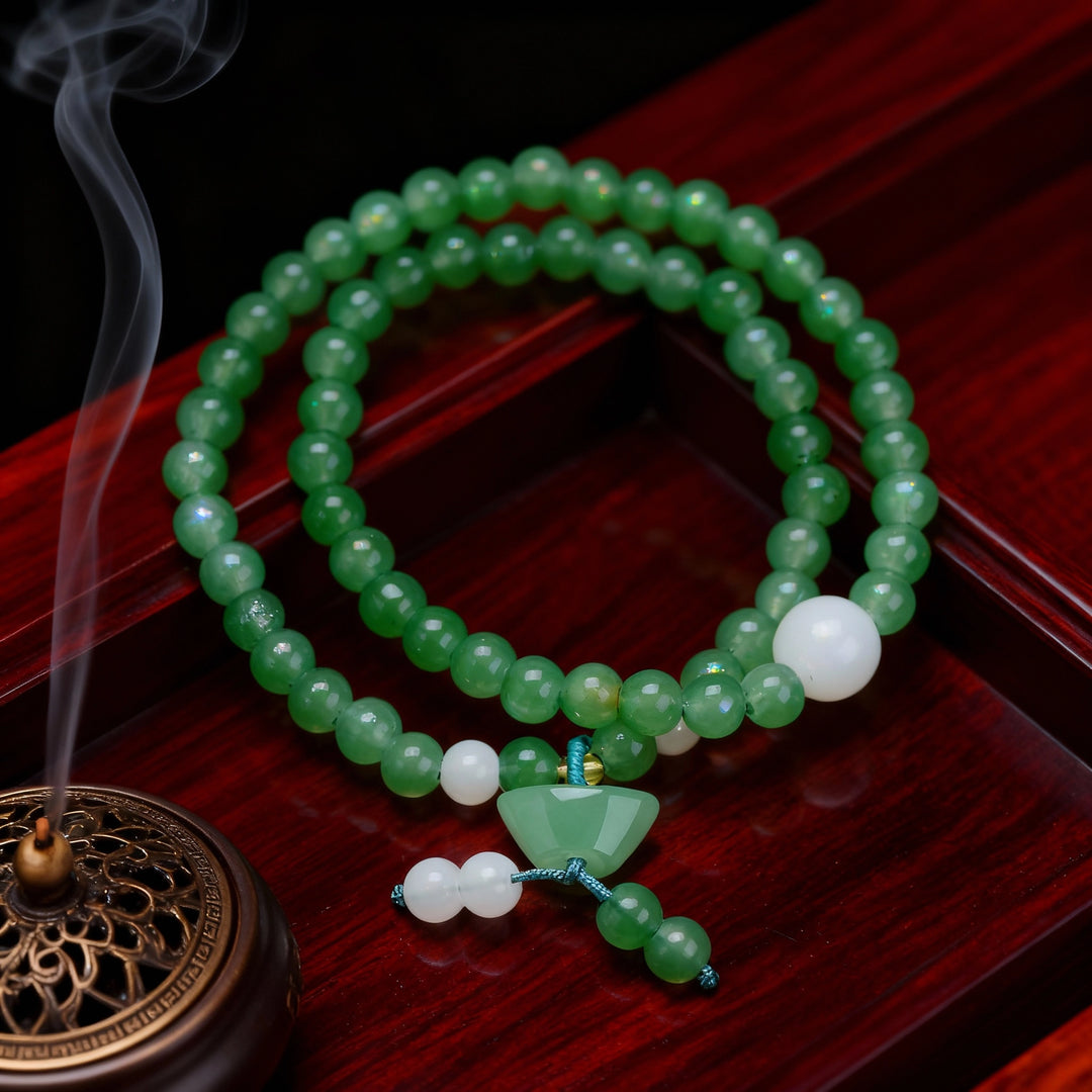 Aventurine & White Jade Ingot Bracelet - Wealth Attraction & Abundant Blessing