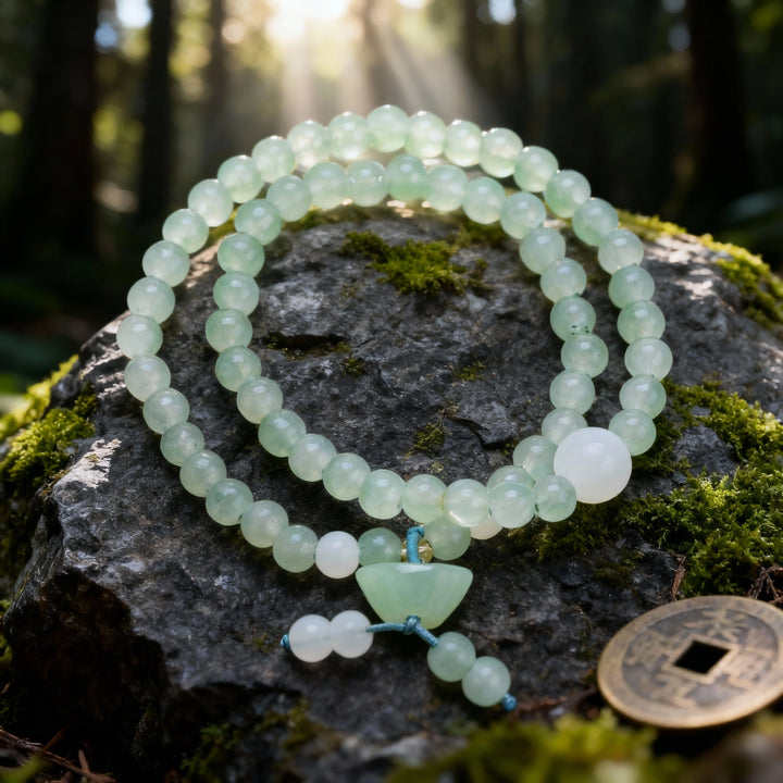 Aventurine & White Jade Ingot Bracelet - Wealth Attraction & Abundant Blessing