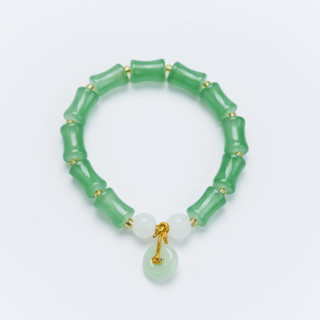 Aventurine Bamboo Ping'an Kou Bracelet - Steady Advancement & Peaceful Fortune