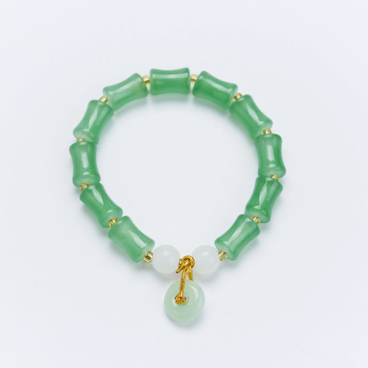 Aventurine Bamboo Ping'an Kou Bracelet - Steady Advancement & Peaceful Fortune
