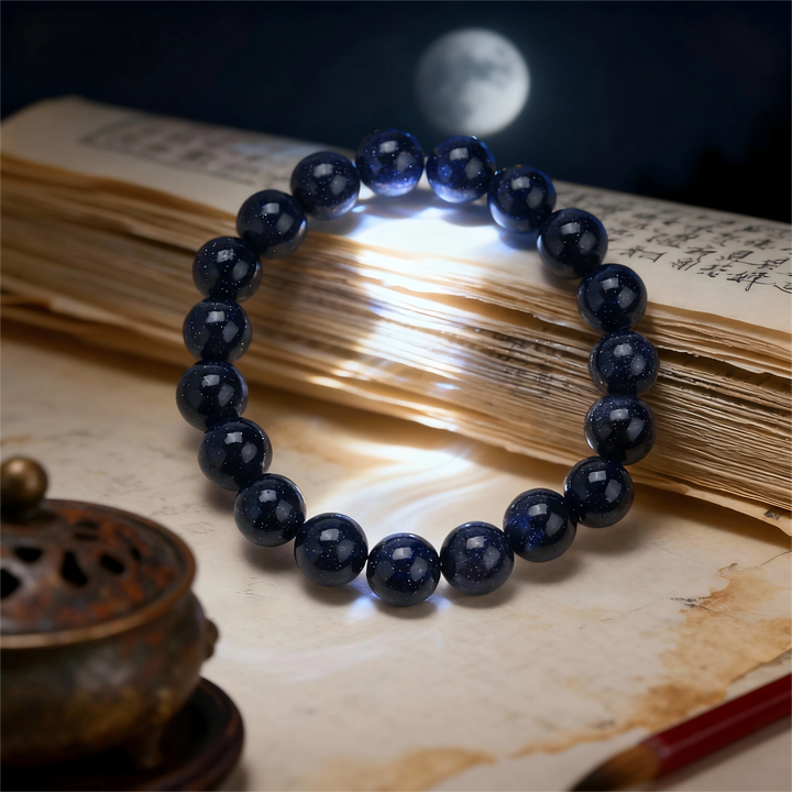 Star Blue Sandstone Bracelet – Yin & Yang Harmony, Cosmic Clarity