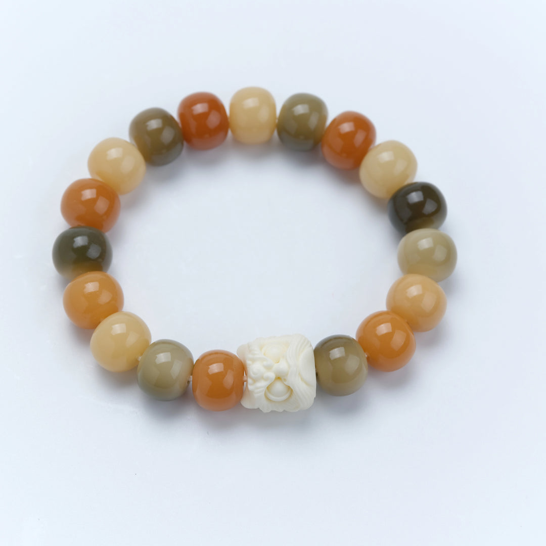 Multi-Color Bodhi & Lion Bracelet - Vibrant Guardian & Powerful Evil Dispelling