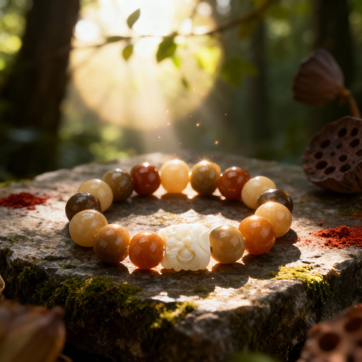 Multi-Color Bodhi & Lion Bracelet - Vibrant Guardian & Powerful Evil Dispelling