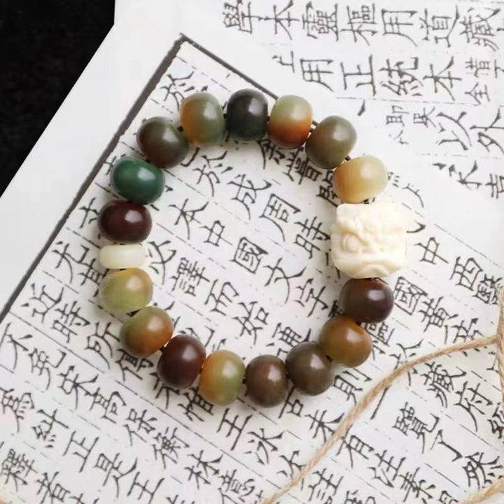 Multi-Color Bodhi & Lion Bracelet - Vibrant Guardian & Powerful Evil Dispelling