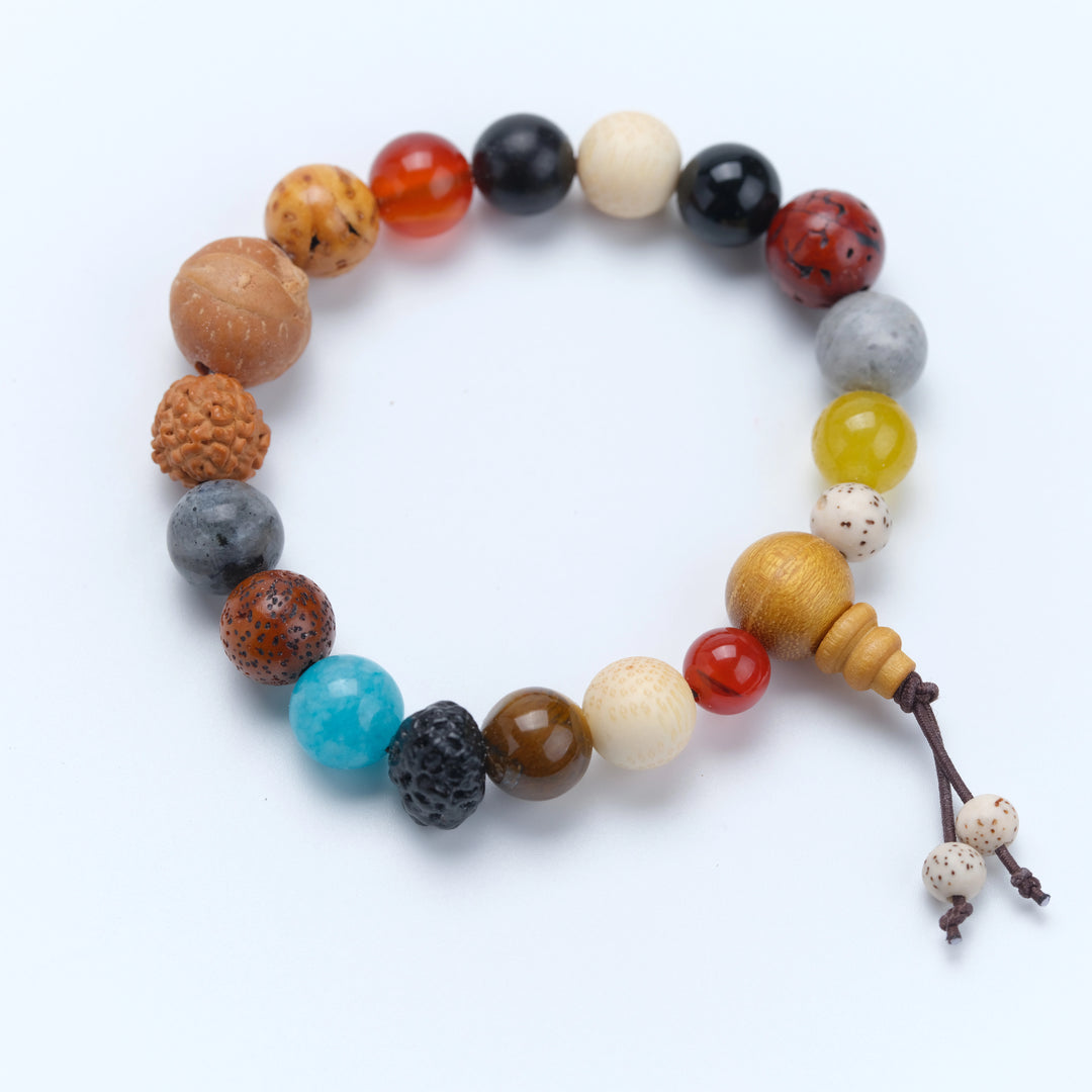Multi-materials Five Elements Harmony Bracelet - Harmonizing the energy field, Embracing blessings, Supplementing the Five Elements, Boosting fortune