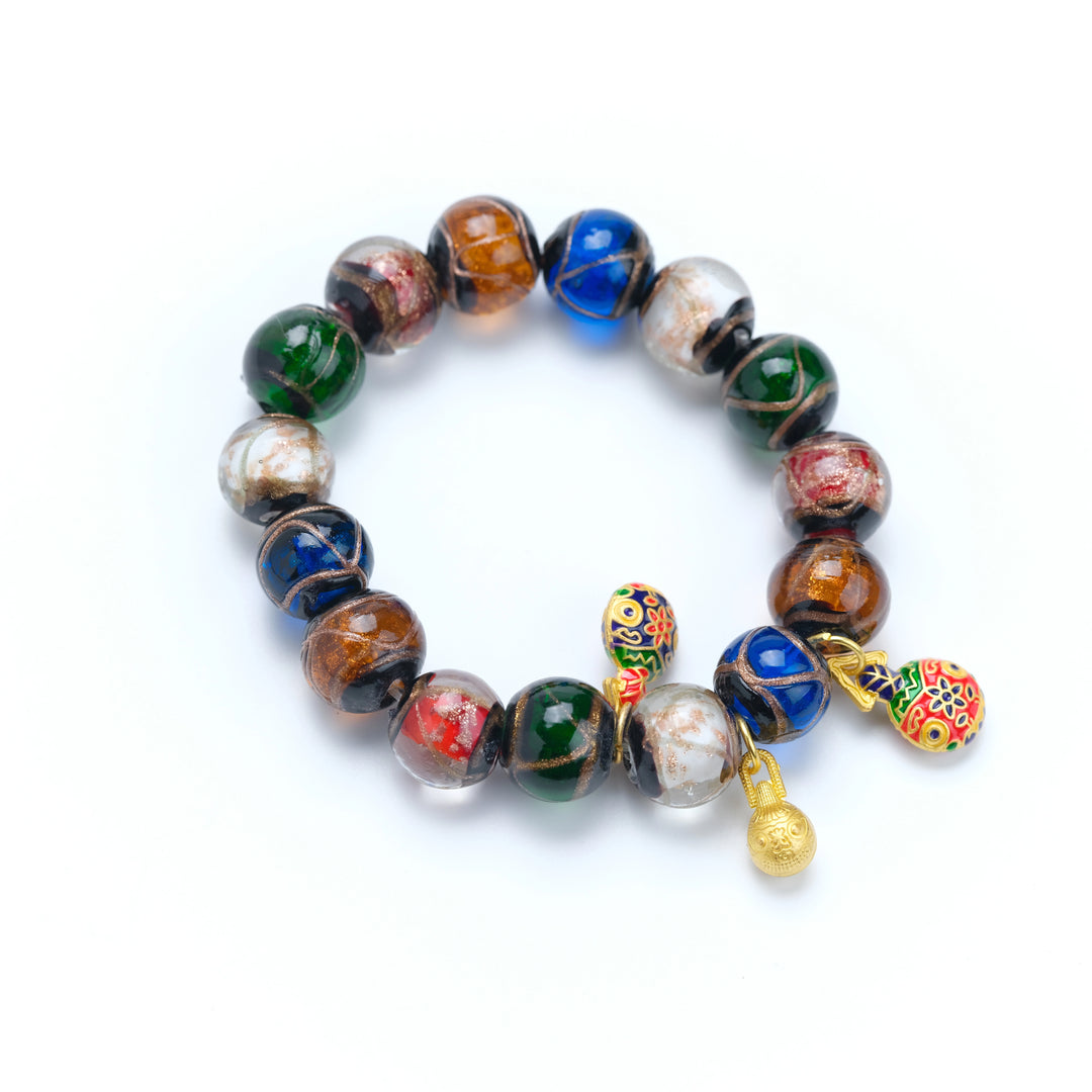 Cloisonné Glaze Bracelet – Swallowing Gold Beast Family for Wealth & Growth