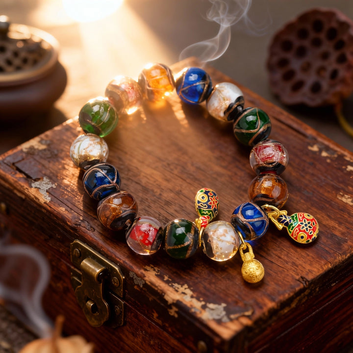 Cloisonné Glaze Bracelet – Swallowing Gold Beast Family for Wealth & Growth