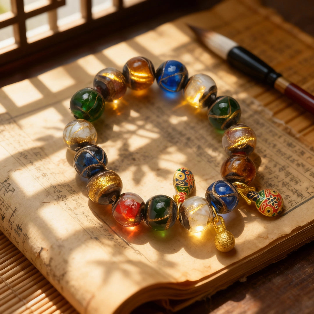 Cloisonné Glaze Bracelet – Swallowing Gold Beast Family for Wealth & Growth