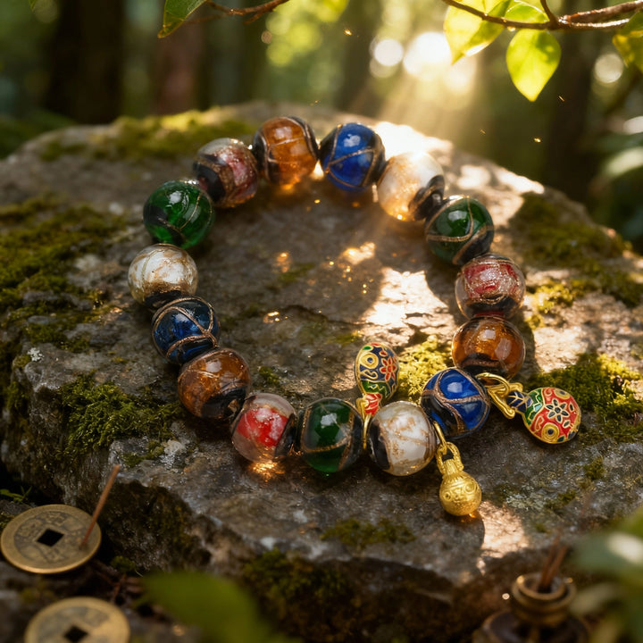 Cloisonné Glaze Bracelet – Swallowing Gold Beast Family for Wealth & Growth