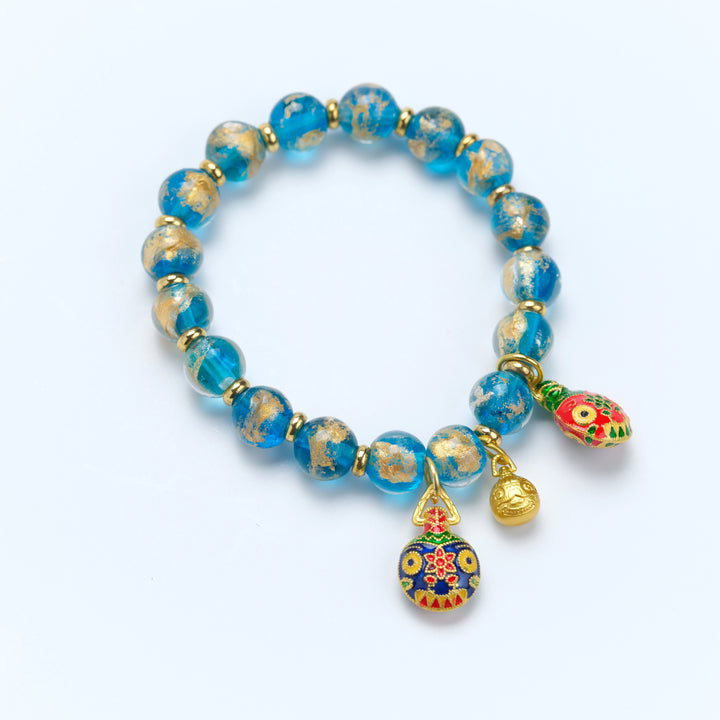 Glaze Fish Bell Bracelet - Water Element Boost, Dynamic Wealth