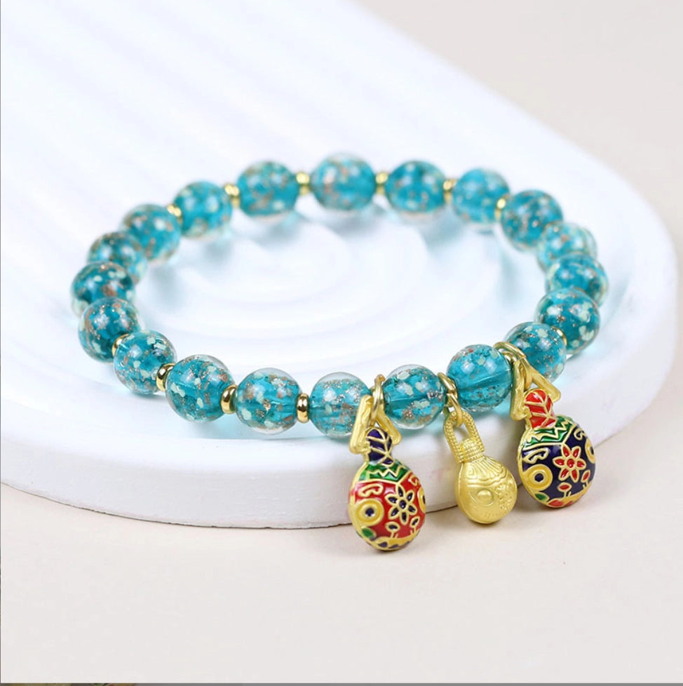 Glaze Fish Bell Bracelet - Water Element Boost, Dynamic Wealth
