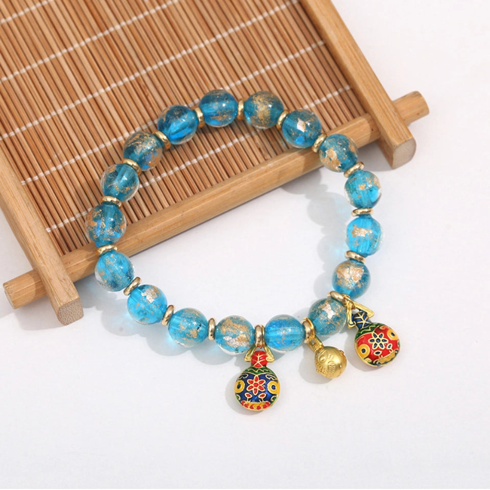 Glaze Fish Bell Bracelet - Water Element Boost, Dynamic Wealth