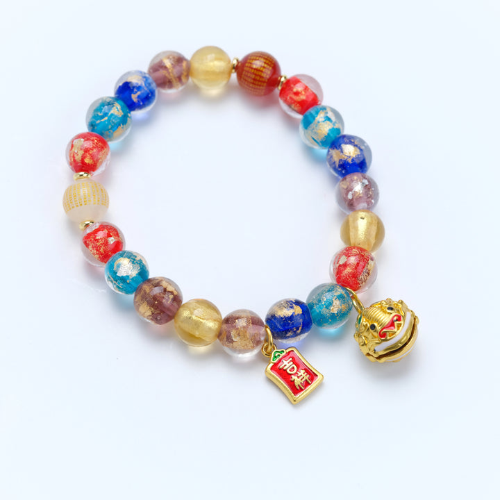 Glaze Auspicious Lion Bracelet – Multi-Color Energy & Total Fortune