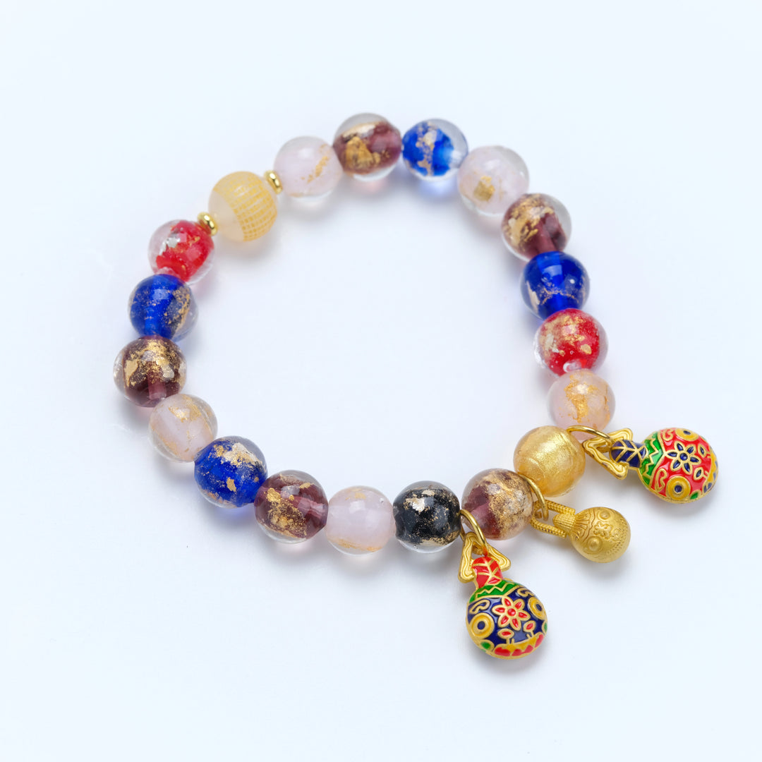 Colorful Cloisonné Glaze Bracelet – Swallowing Gold Beast Family & Abundant Fortune
