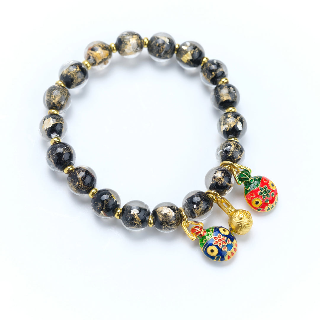 Black Gold Glaze Bracelet – Swallowing Gold Beast Family & Cosmic Wealth