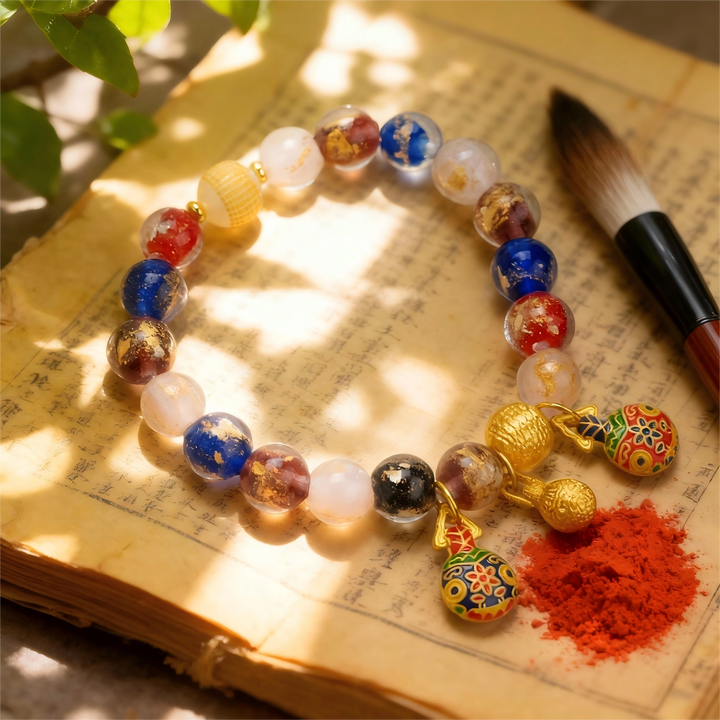 Colorful Cloisonné Glaze Bracelet – Swallowing Gold Beast Family & Abundant Fortune