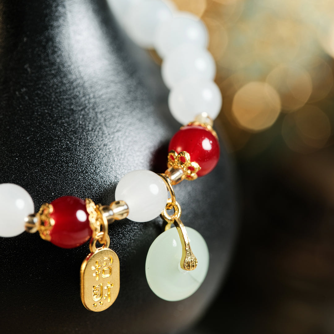 Soul Serenity & Abundance Magnet — Sacred White Jade Peace-Essence Bracelet