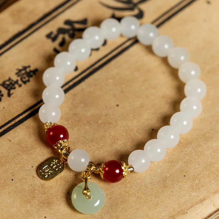 Soul Serenity & Abundance Magnet — Sacred White Jade Peace-Essence Bracelet