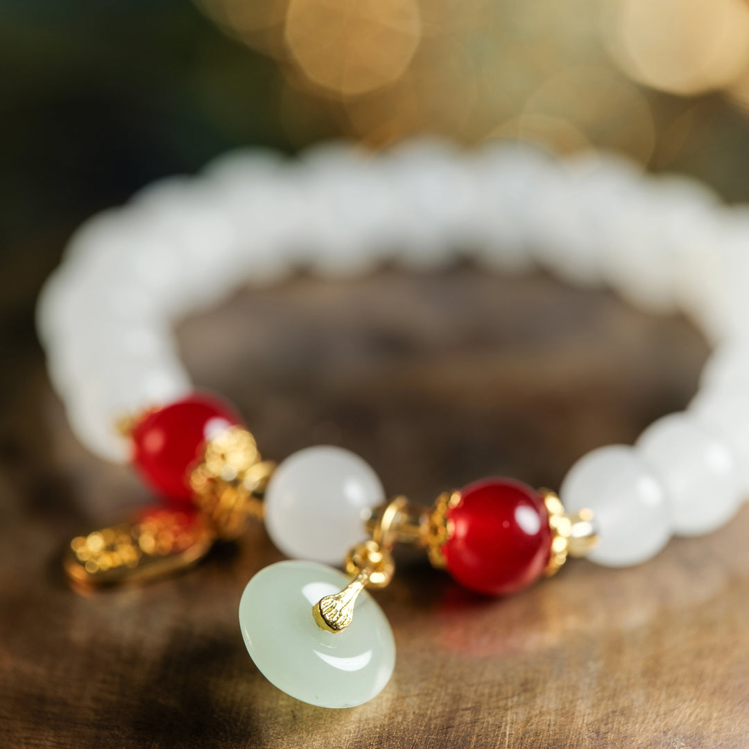 Soul Serenity & Abundance Magnet — Sacred White Jade Peace-Essence Bracelet