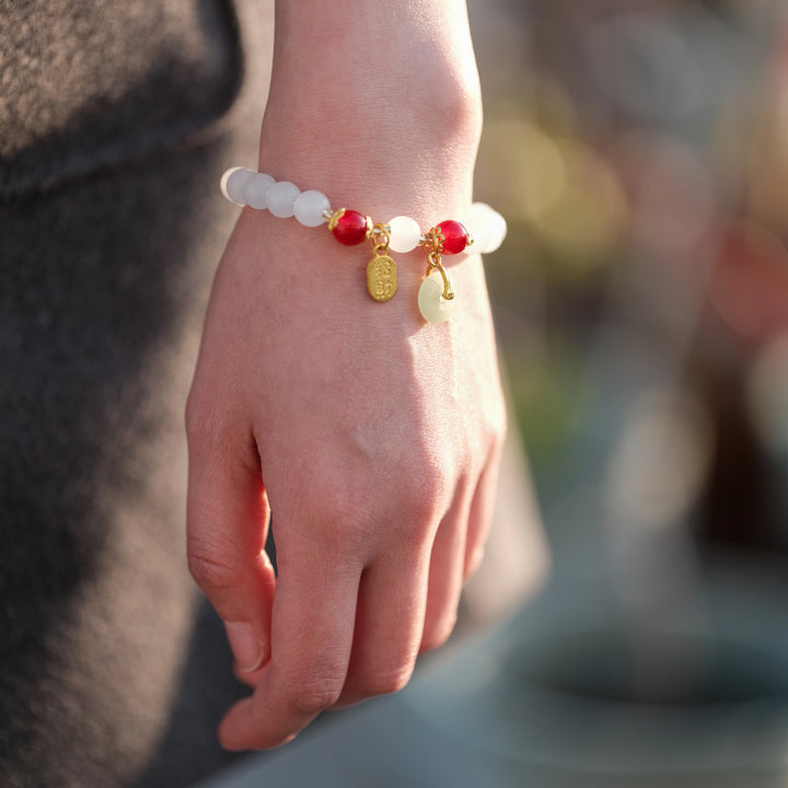 Soul Serenity & Abundance Magnet — Sacred White Jade Peace-Essence Bracelet