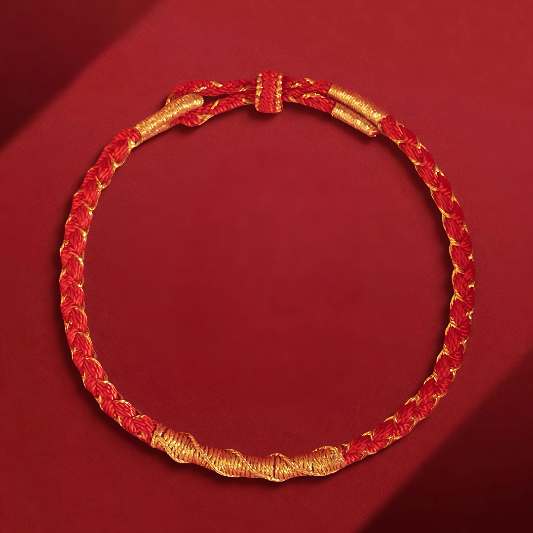 Auspicious Red Rope Bracelet - Simple Wealth Attraction & Fortune Blessing