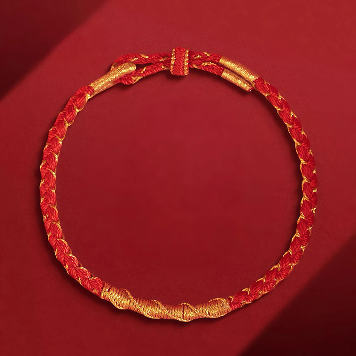 Auspicious Red Rope Bracelet - Simple Wealth Attraction & Fortune Blessing
