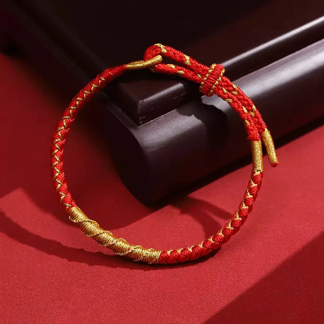Auspicious Red Rope Bracelet - Simple Wealth Attraction & Fortune Blessing