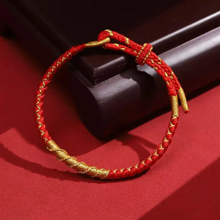 Auspicious Red Rope Bracelet - Simple Wealth Attraction & Fortune Blessing