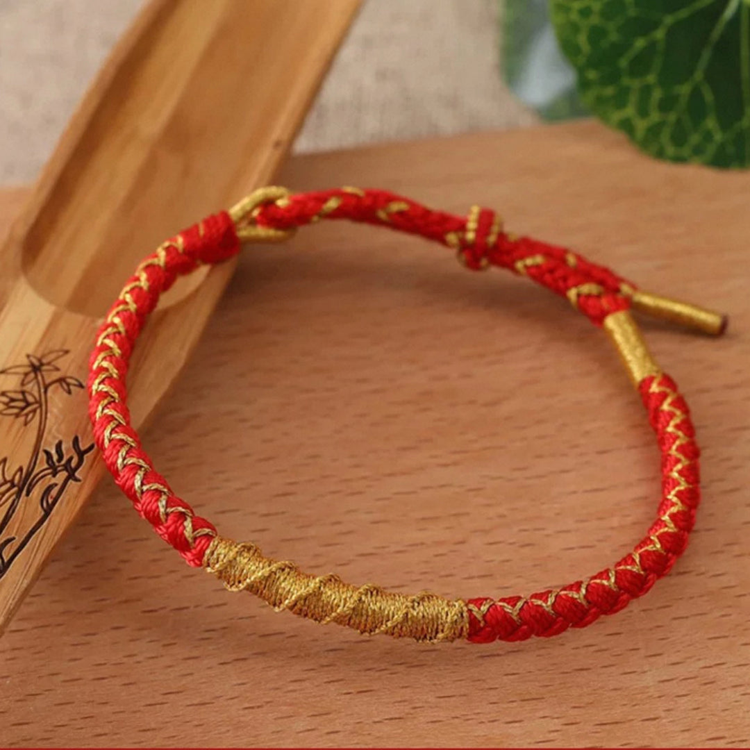 Auspicious Red Rope Bracelet - Simple Wealth Attraction & Fortune Blessing