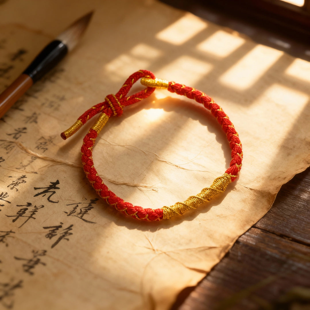 Auspicious Red Rope Bracelet - Simple Wealth Attraction & Fortune Blessing