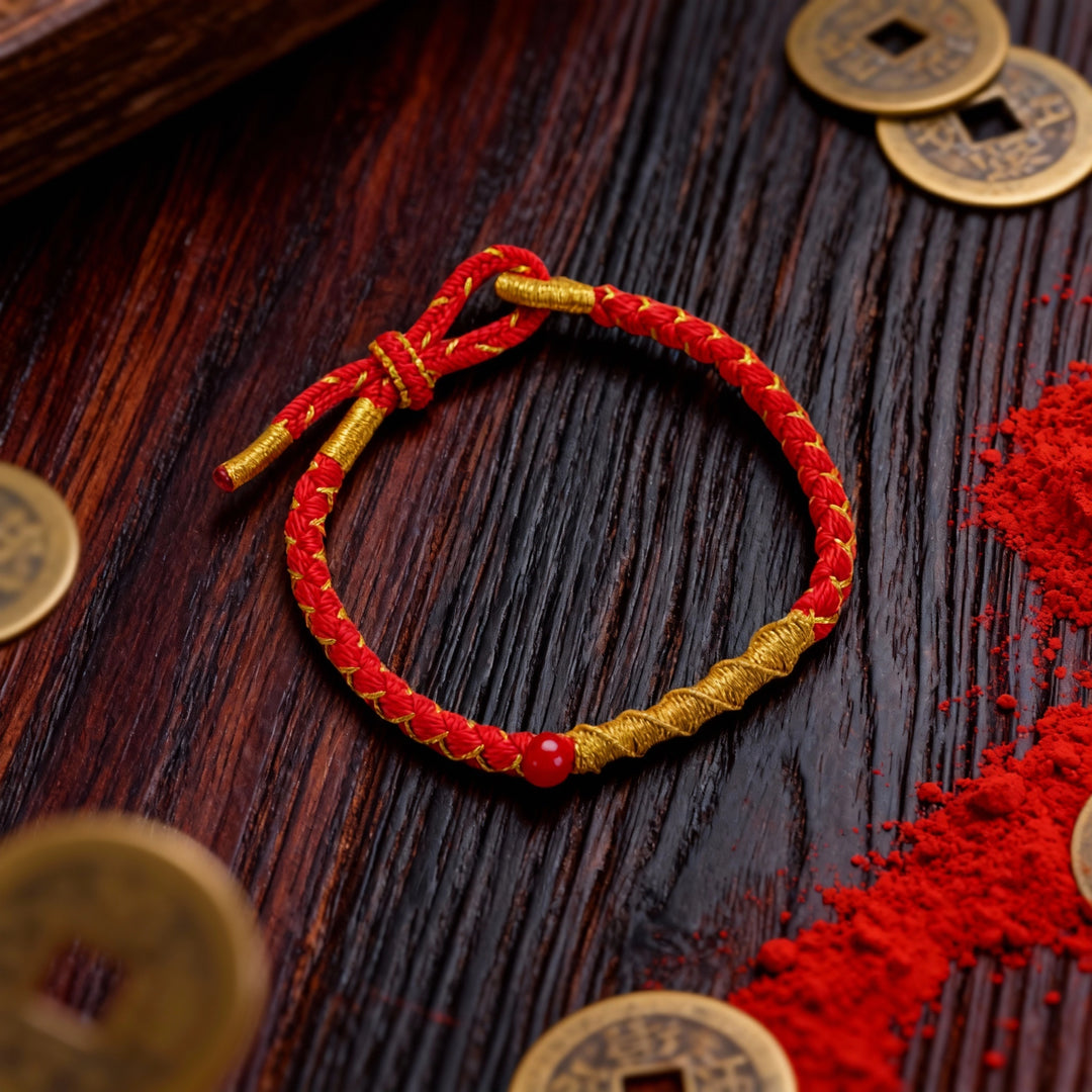Auspicious Red Rope Bracelet - Simple Wealth Attraction & Fortune Blessing